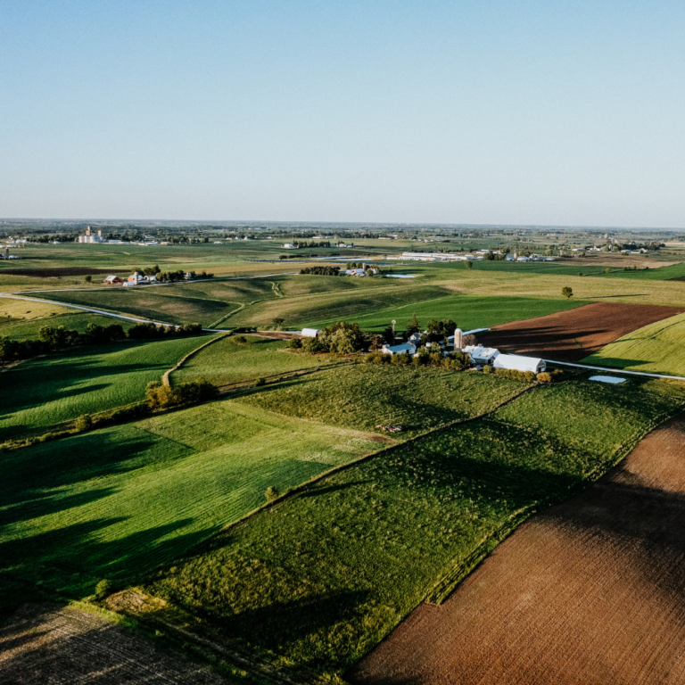 aerial view of a farm